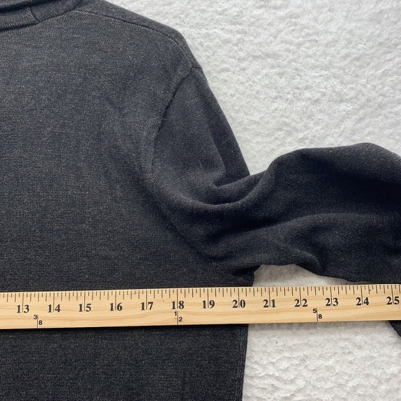 J Crew Sweater Mens Medium M Shawl Neck Charcoal Gray Button Preppy‎ Casual Dad - Picture 6 of 11